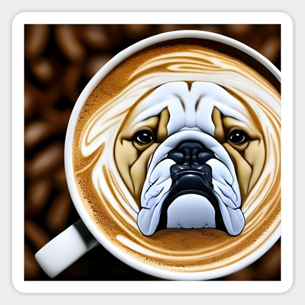 dog latte cup Magnet by animegirlnft