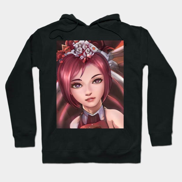 red hair anime girl Hoodie by animegirlnft