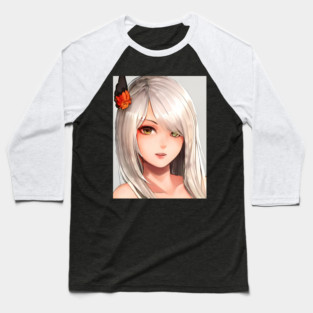 white hair anime art Baseball T-Shirt