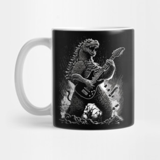 Godzilla Playing a Guitar Mug