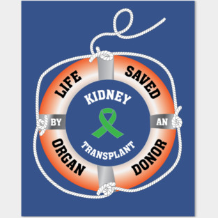 Life Saved by an Organ Donor Ring Buoy Kidney Posters and Art