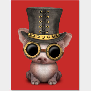 Steampunk Baby Pig Posters and Art