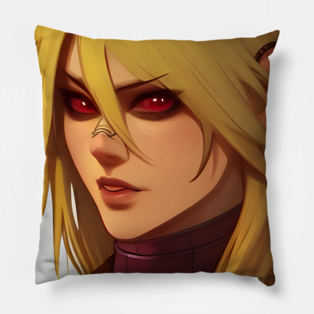 anime red eyes manga Pillow by animegirlnft
