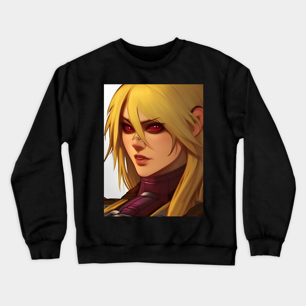 anime red eyes manga Crewneck Sweatshirt by animegirlnft