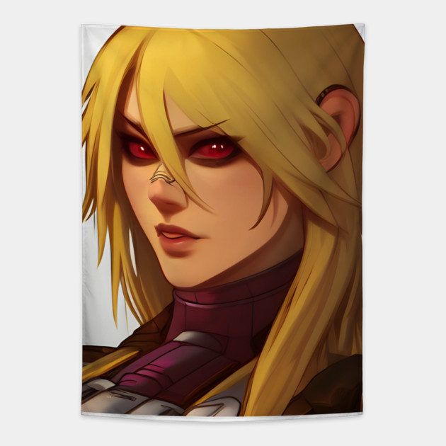 anime red eyes manga Tapestry by animegirlnft