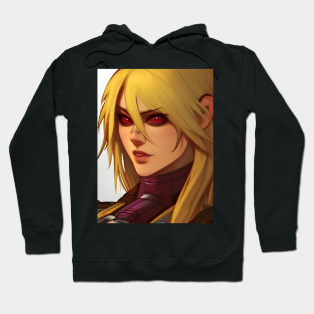 anime red eyes manga Hoodie by animegirlnft
