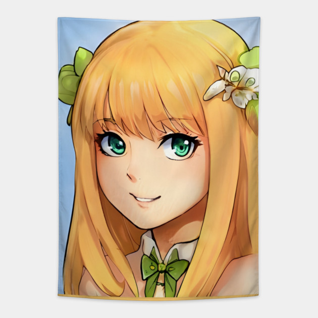 anime  blonde hair Tapestry by animegirlnft