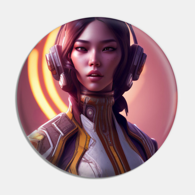 cyber girl with ear phone Pin by animegirlnft