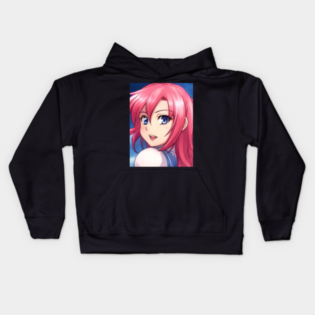 manga pink hair anime girl Kids Hoodie by animegirlnft