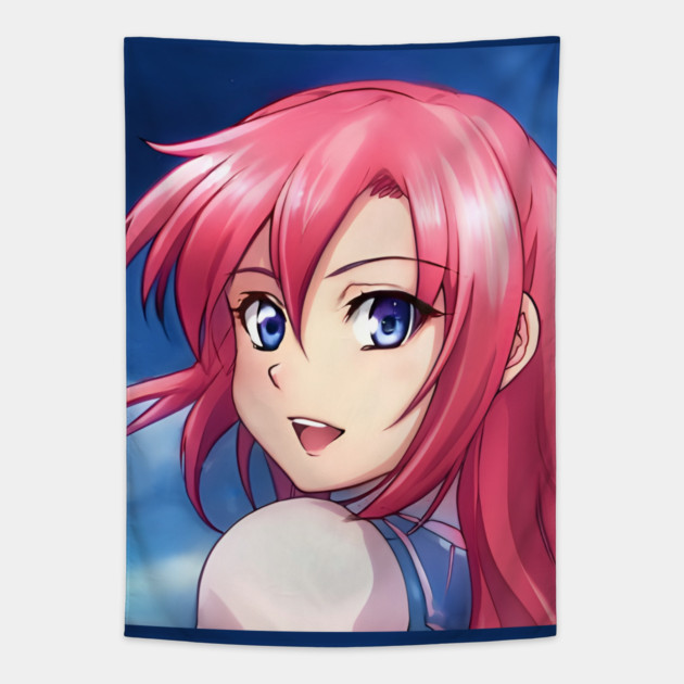 manga pink hair anime girl Tapestry by animegirlnft