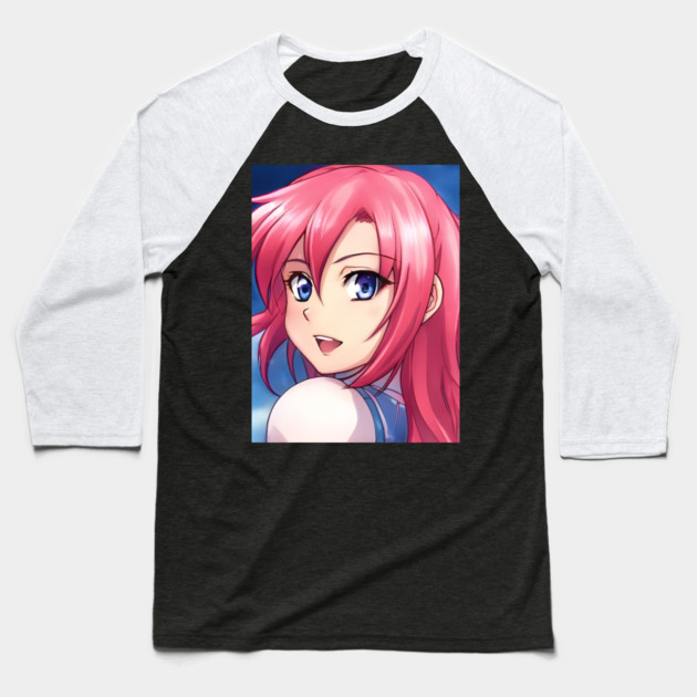 manga pink hair anime girl Baseball T-Shirt by animegirlnft