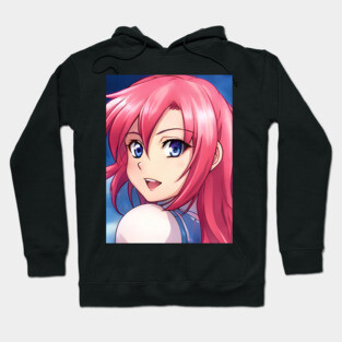 manga pink hair anime girl Hoodie
