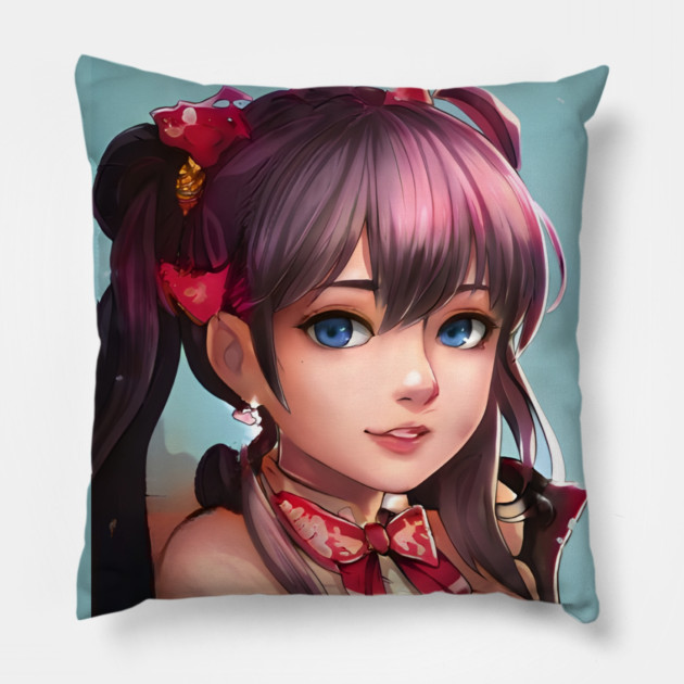 Anime girl manga Pillow by animegirlnft