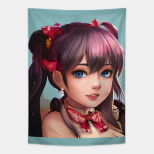 Anime girl manga Tapestry