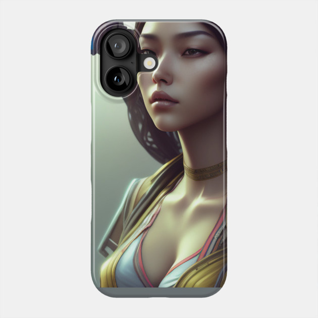 cyber girl with camera Phone Case by animegirlnft
