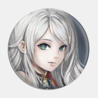 manga cosplay otaku  girl with hair white Pin