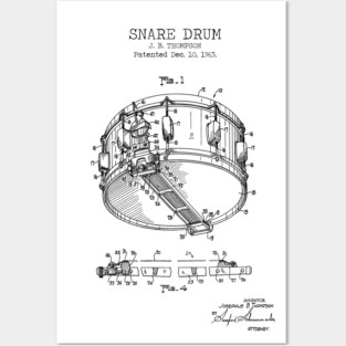 SNARE DRUM patent Posters and Art