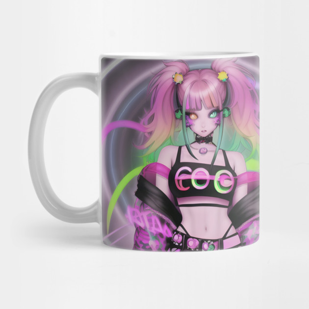 sexy yellow green  eyes manga fashion girl by animegirlnft