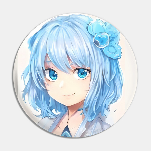 anime gift manga girl blue hair Pin by animegirlnft