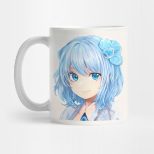 anime gift manga girl blue hair Mug