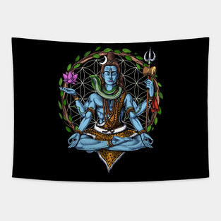 Hindu Shiva Meditation Tapestry