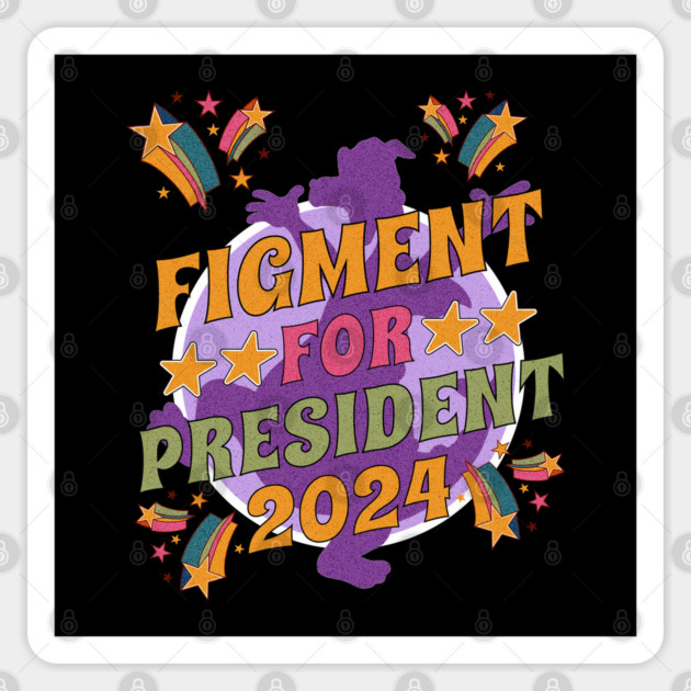 Figment For President 2024 world showcase Theme Park Distressed Design Sticker by Joaddo