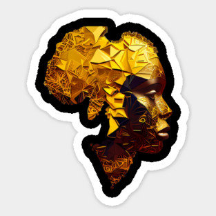 African Woman With Golden  Africa Afrocentric Sticker