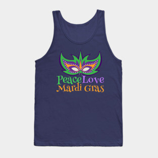 Peace Love Mardi Gras Tank Top