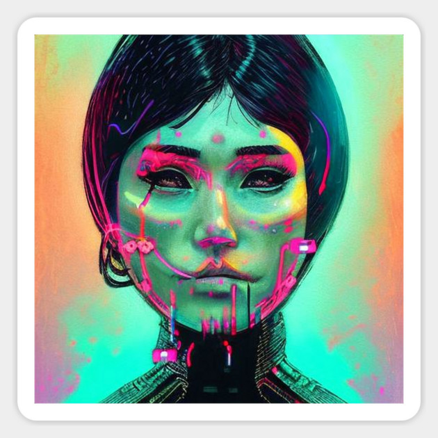 otaku girl anime face Magnet by animegirlnft