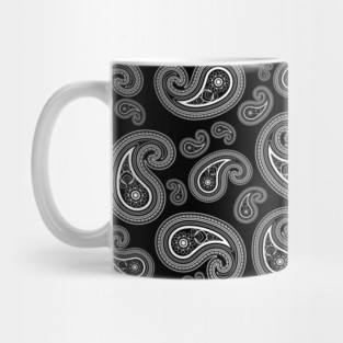 Paisleys on black Mug