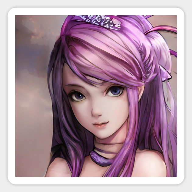 Anime Manga Girl Pink Hair Magnet by animegirlnft