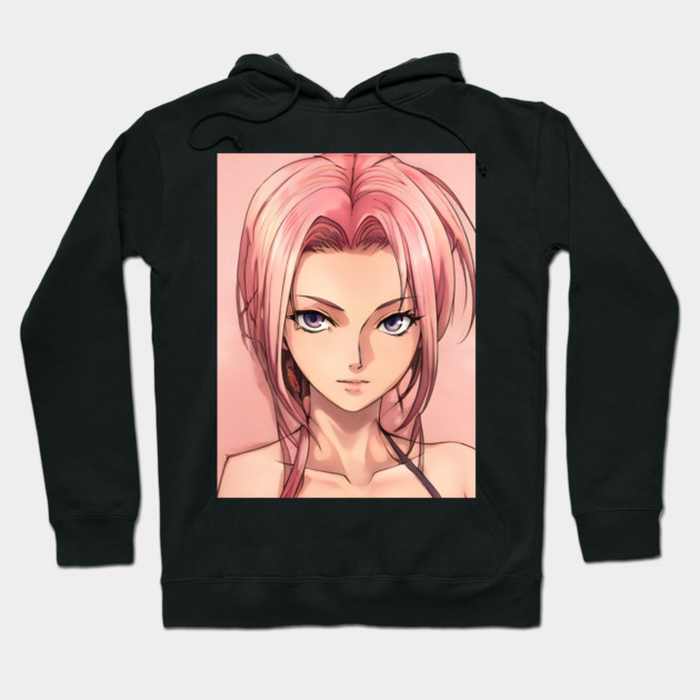 Manga charaters Anime Girl Pink Body Hoodie by animegirlnft