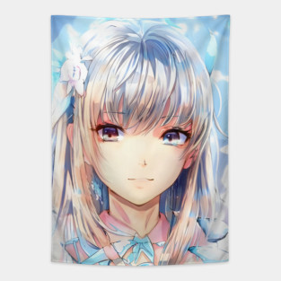 Flower Awesome Anime Girl Manga Tapestry