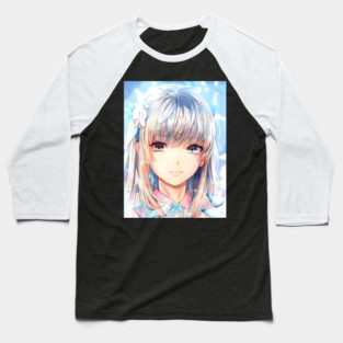 Flower Awesome Anime Girl Manga Baseball T-Shirt