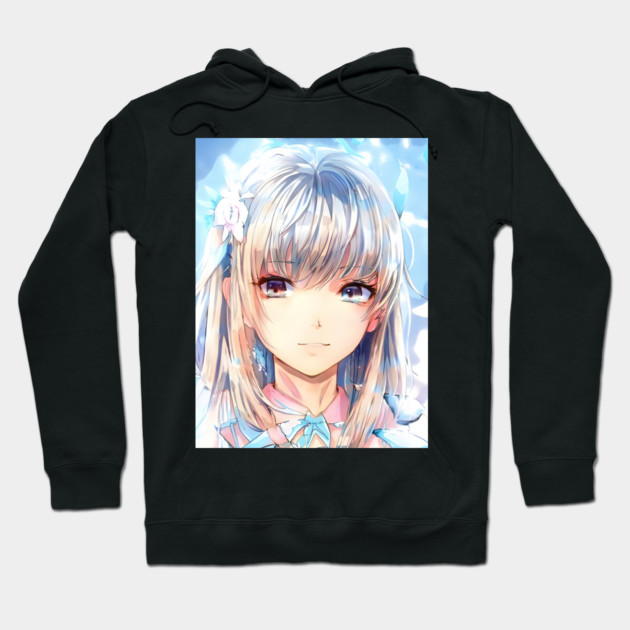 Flower Awesome Anime Girl Manga Hoodie by animegirlnft