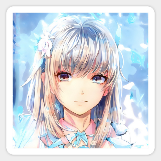 Flower Awesome Anime Girl Manga Sticker by animegirlnft