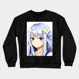 Anime Girl Face is Daydreaming Crewneck Sweatshirt