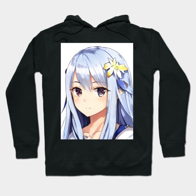 Anime Girl Face is Daydreaming Hoodie by animegirlnft