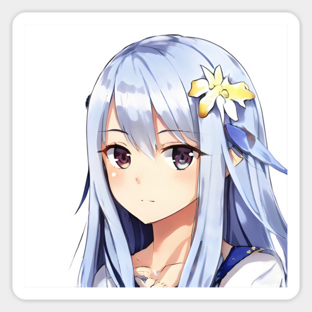 Anime Girl Face is Daydreaming Magnet by animegirlnft