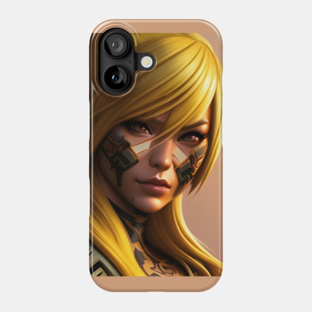 Cyber Scurity Angry Girl Blonde Hair Phone Case by animegirlnft