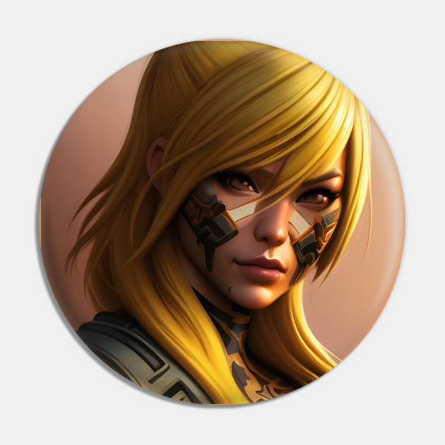 Cyber Scurity Angry Girl Blonde Hair Pin by animegirlnft