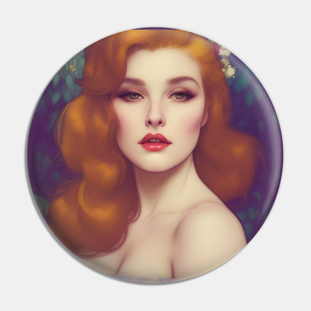 Elegant red hair beautiful lady Pin by animegirlnft