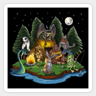 Cryptids Camping Sticker