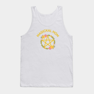 Magickal Mom Midsummer Floral Pentacle Cheeky Witch® Tank Top