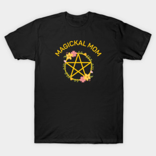 Magickal Mom Midsummer Floral Pentacle Cheeky Witch® T-Shirt