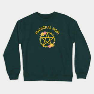 Magickal Mom Midsummer Floral Pentacle Cheeky Witch® Crewneck Sweatshirt