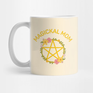 Magickal Mom Midsummer Floral Pentacle Cheeky Witch® Mug