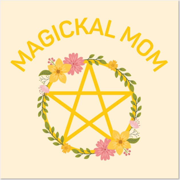 Magickal Mom Midsummer Floral Pentacle Cheeky Witch® Wall Art by Cheeky Witch