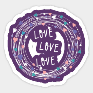 LOVE LOVE LOVE Valentine Sticker