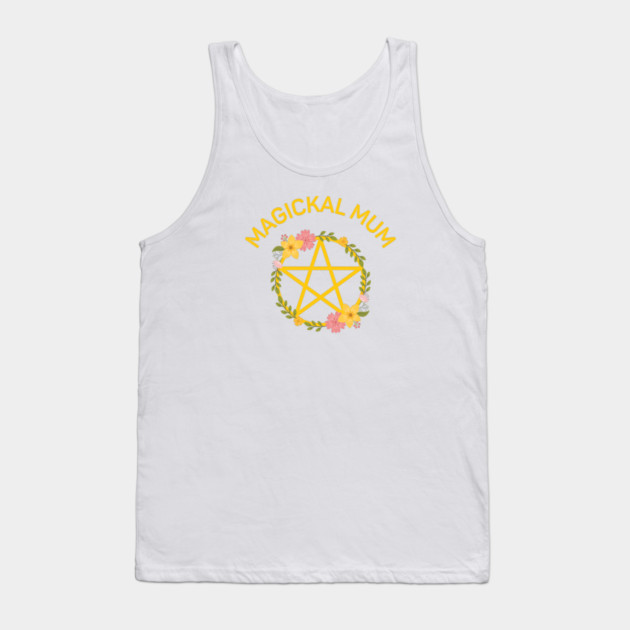 Magickal Mum Midsummer Floral Pentacle Cheeky Witch® Tank Top by Cheeky Witch